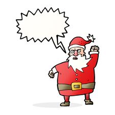 Cartoon Santa Claus With Speech Bubble Stock Photo Cartoon Santa Claus With Speech Bubble Stock Photo