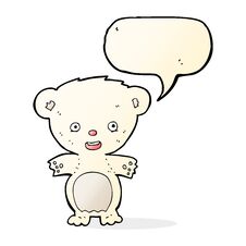 Cartoon Polar Bear With Speech Bubble Stock Image