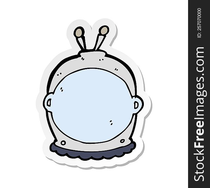 Sticker Of A Cartoon Space Helmet