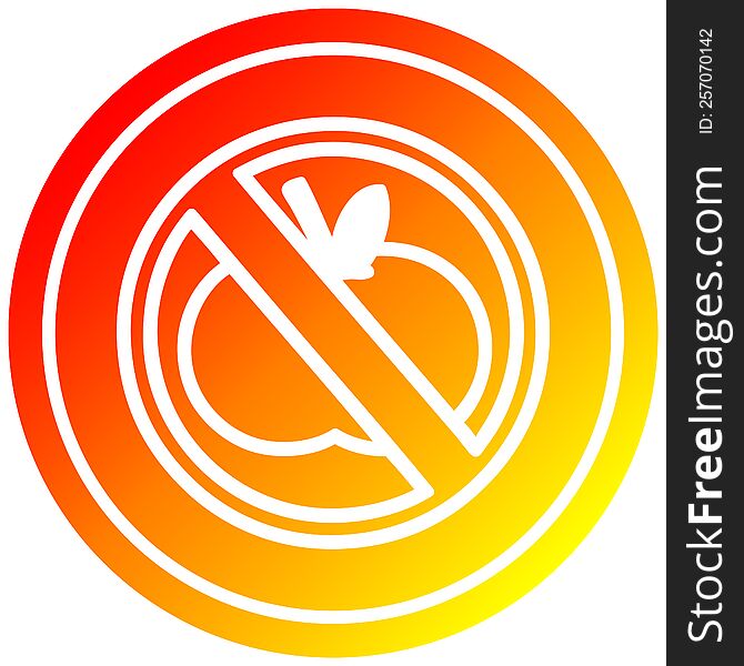 no healthy food circular icon with warm gradient finish. no healthy food circular icon with warm gradient finish