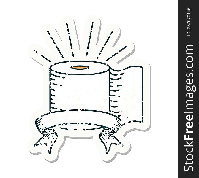 Grunge Sticker Of Tattoo Style Toilet Paper