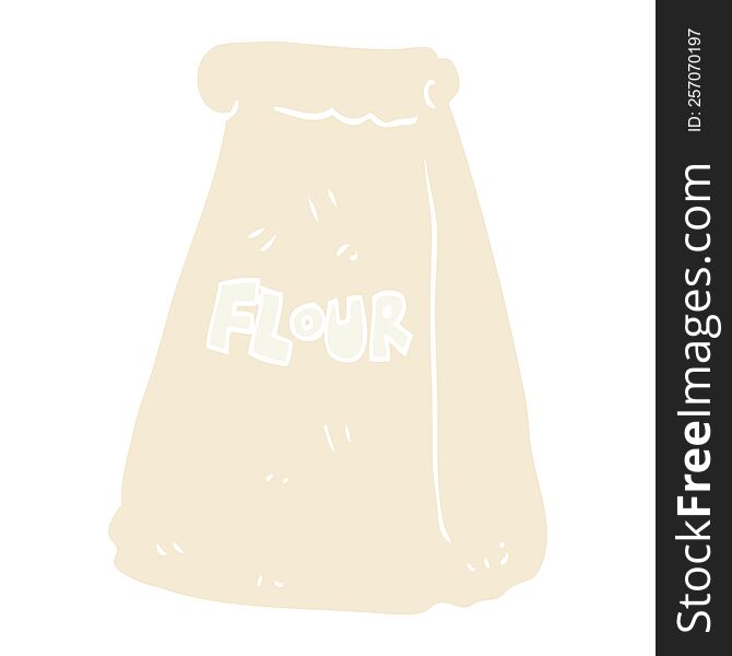Flat Color Illustration Of A Cartoon Bag Of Flour
