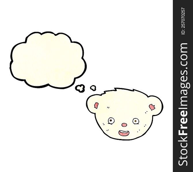 cartoon polar bear face with thought bubble