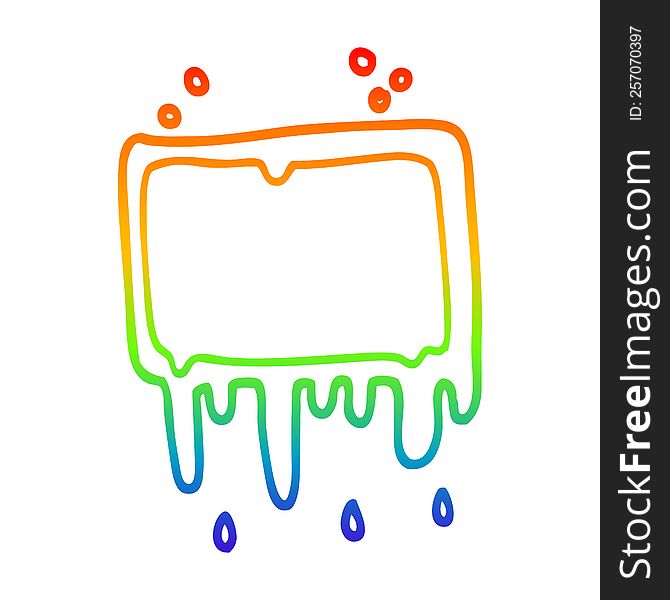 Rainbow Gradient Line Drawing Cartoon Bloody Banner