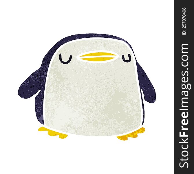 retro cartoon illustration kawaii of a cute penguin. retro cartoon illustration kawaii of a cute penguin
