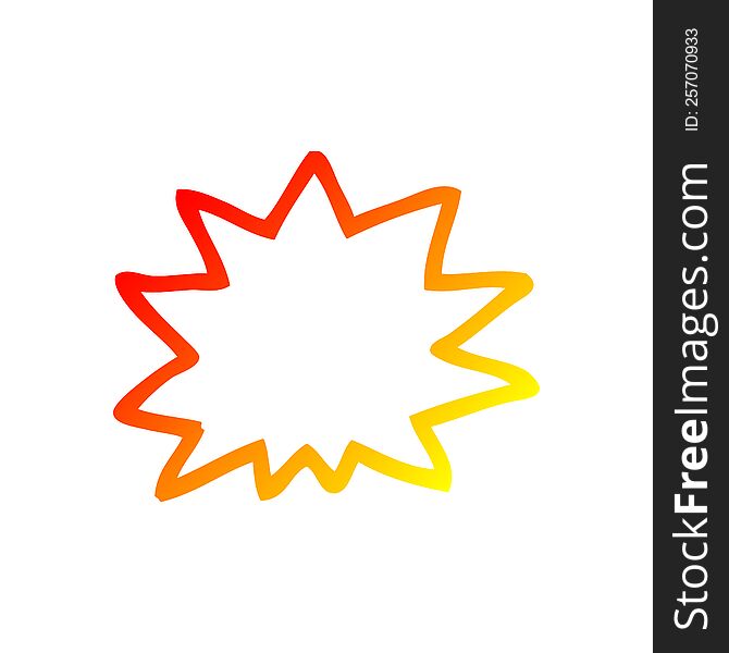 warm gradient line drawing of a cartoon explosion