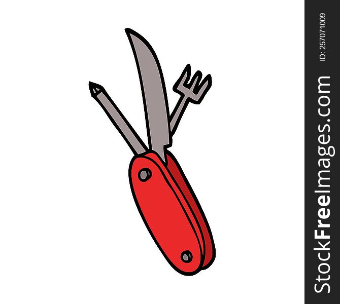 cartoon doodle pen knife