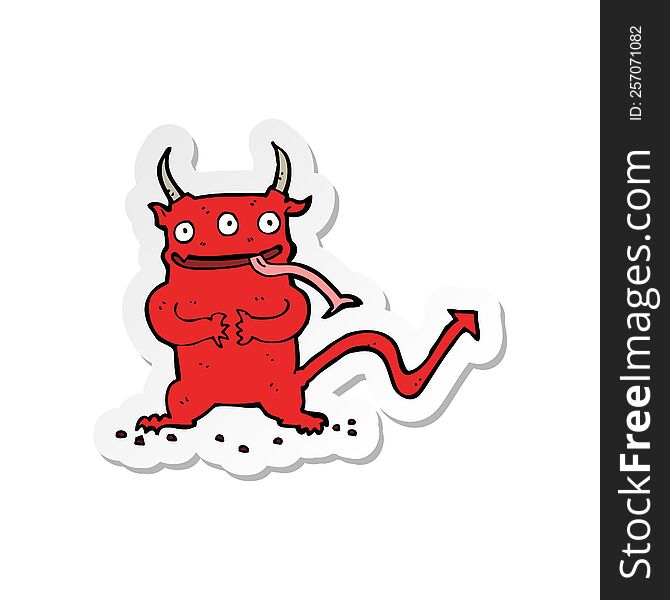 sticker of a cartoon little demon