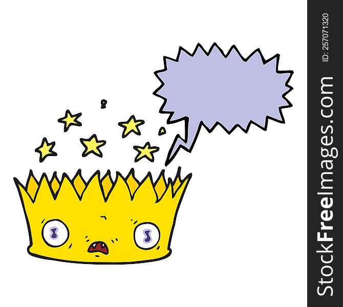Speech Bubble Cartoon Magic Crown