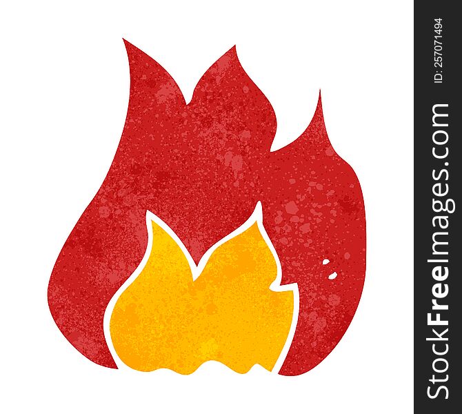 Retro Cartoon Fire Symbol