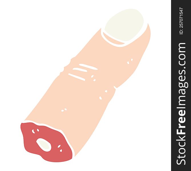 flat color style cartoon severed finger