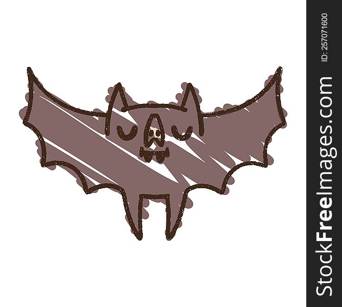 Halloween Bat Chalk Drawing