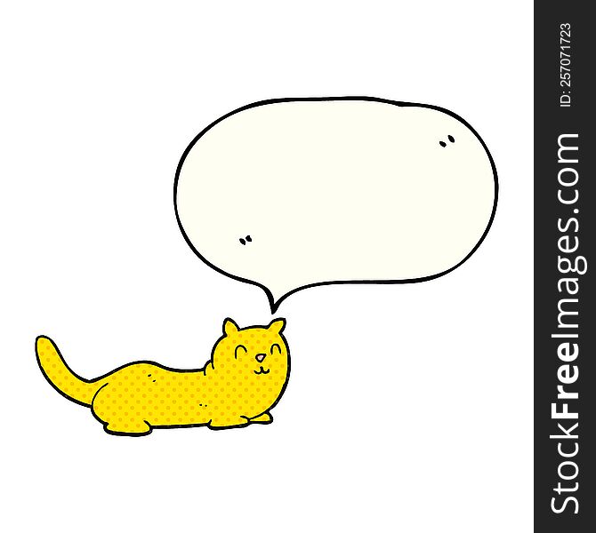 Comic Book Speech Bubble Cartoon Cat