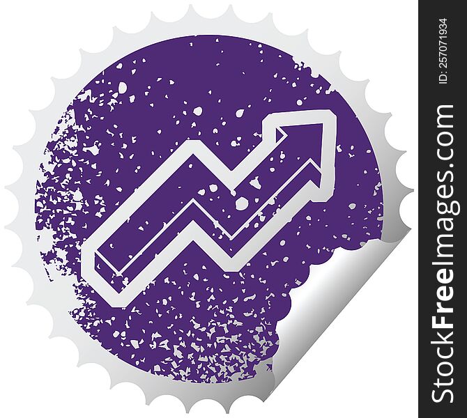 performance arrow graphic distressed sticker illustration icon