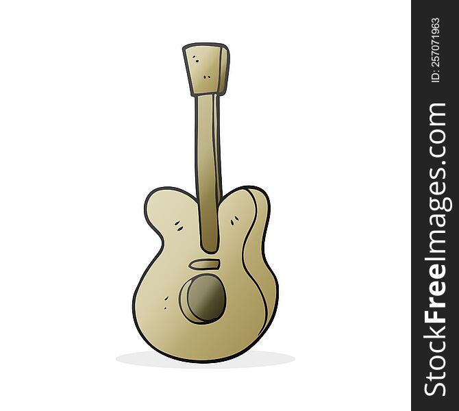 freehand drawn cartoon guitar