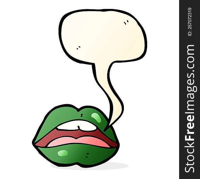 Halloween Mouth Cartoon Symbol With Speech Bubble