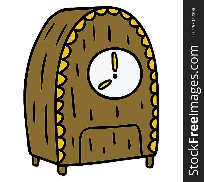 cartoon doodle of an old fashioned clock