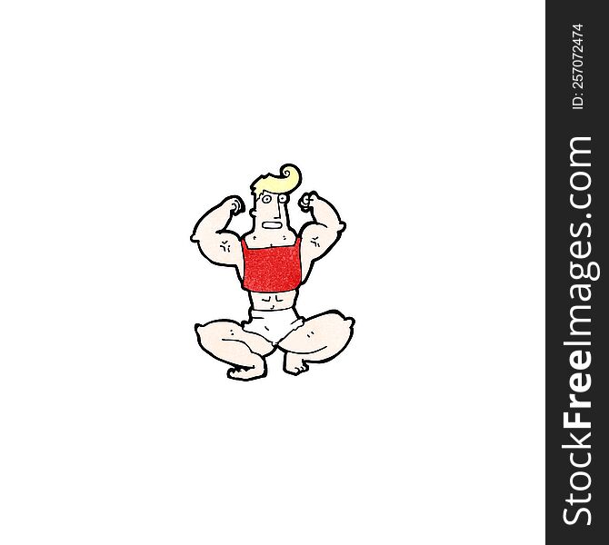 Cartoon Body Builder Man