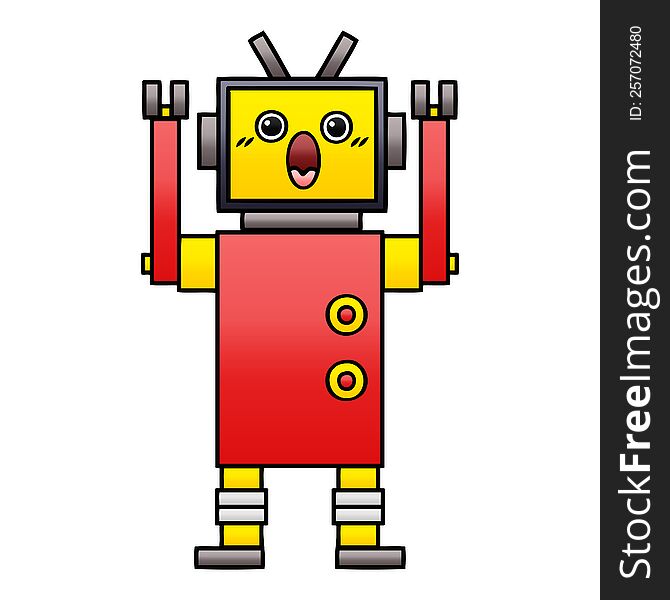 gradient shaded cartoon robot