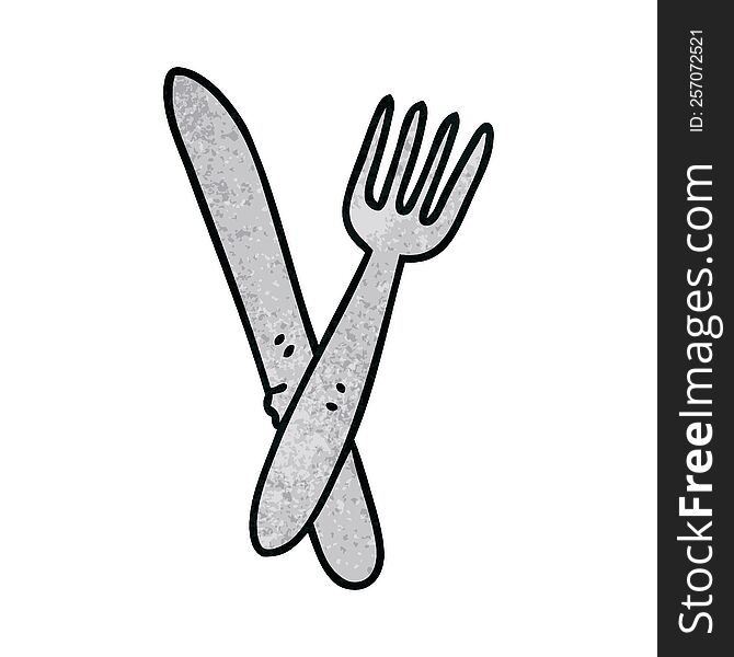 Quirky Hand Drawn Cartoon Cutlery