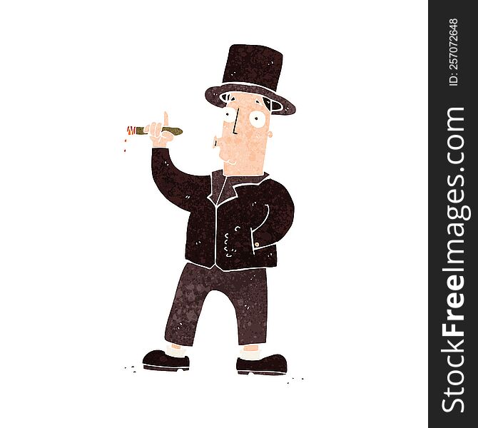 Cartoon Smoking Gentleman