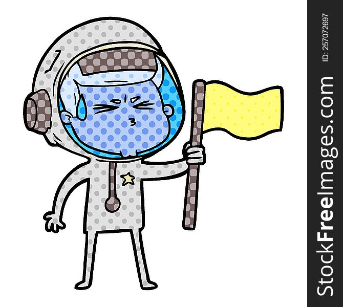 cartoon stressed astronaut. cartoon stressed astronaut