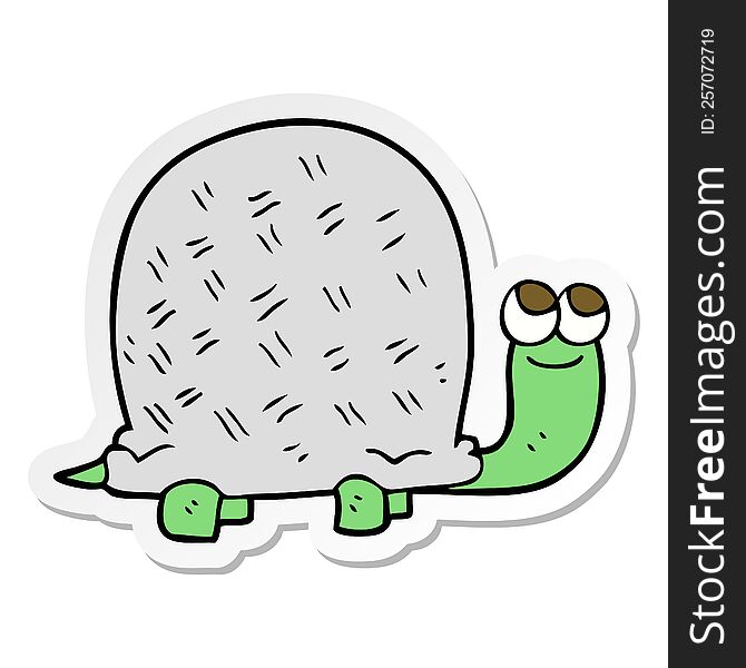 Sticker Of A Cartoon Tortoise