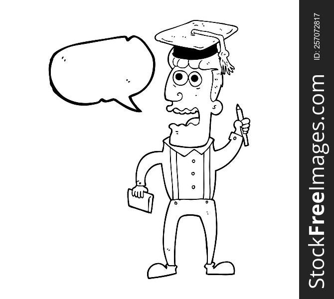 freehand drawn speech bubble cartoon stressed student