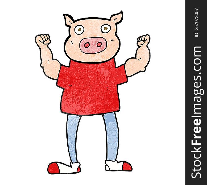 Textured Cartoon Pig Man