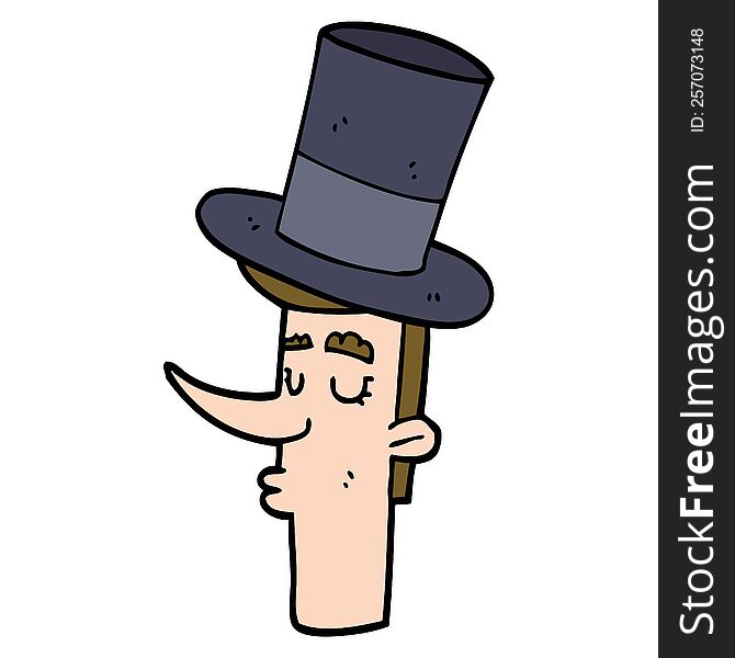 cartoon man wearing top hat