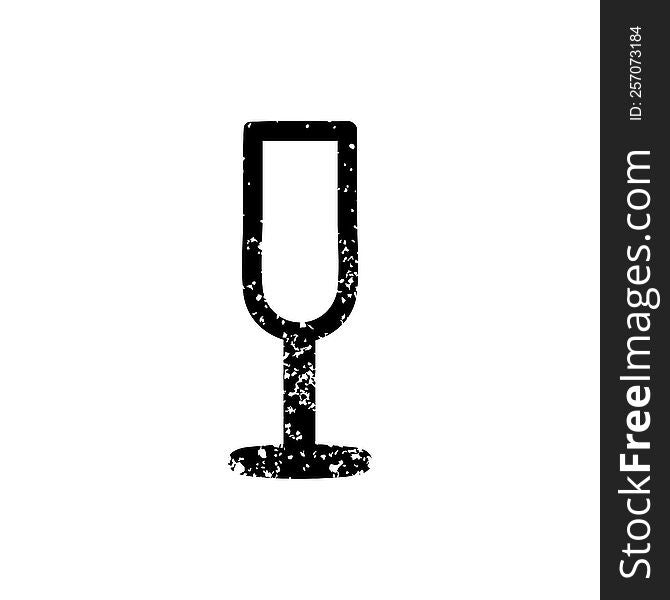 champagne flute distressed icon symbol