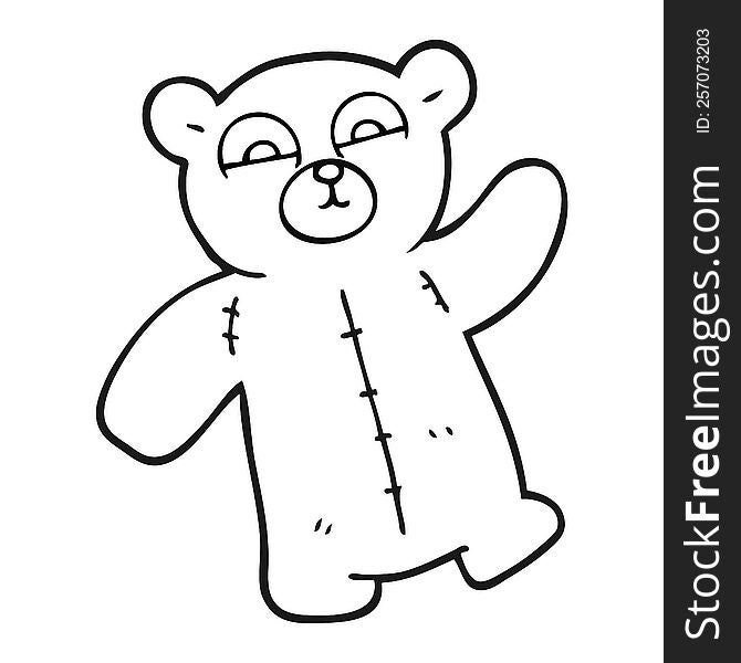 Black And White Cartoon Teddy Bear