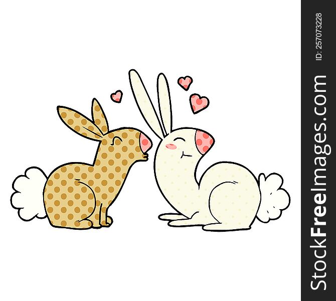 cartoon rabbits in love. cartoon rabbits in love