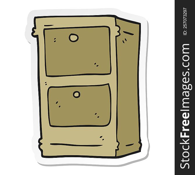 sticker of a cartoon chest of drawers