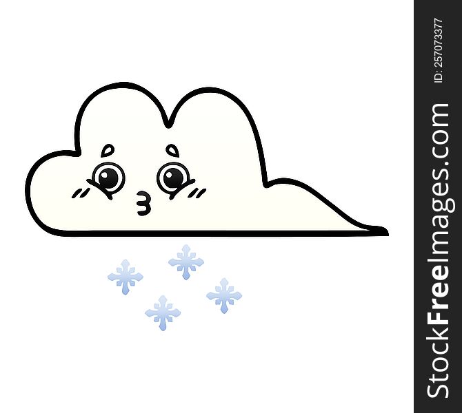 gradient shaded cartoon of a snow cloud