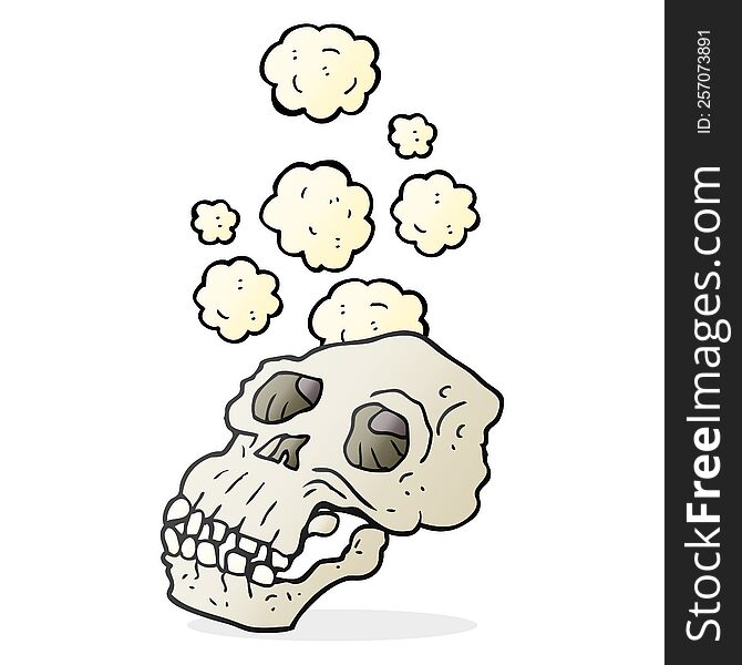 Cartoon Ancient Skull