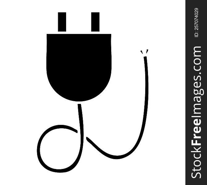 flat symbol of a electrical plug. flat symbol of a electrical plug