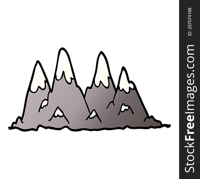 cartoon doodle mountain range