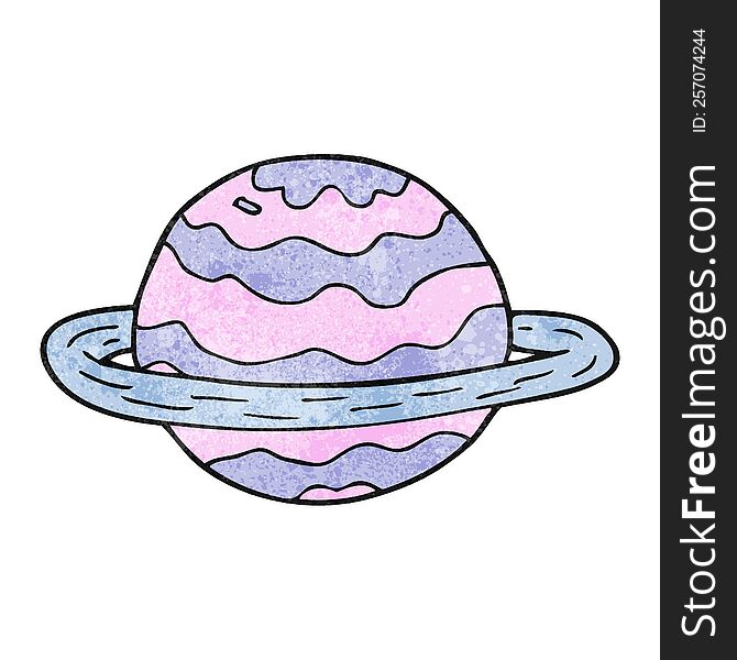 freehand textured cartoon alien planet