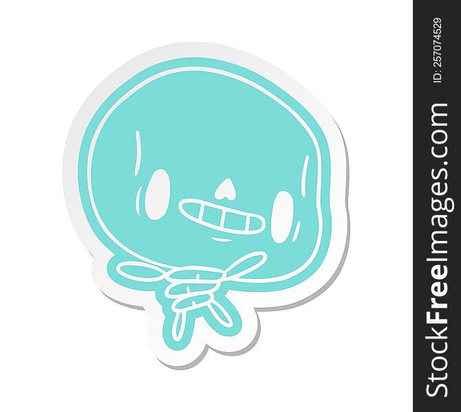 Cartoon Sticker Kawaii Cute Dead Skeleton