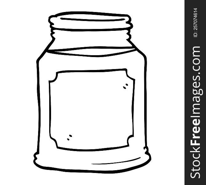 line drawing cartoon candle in jar