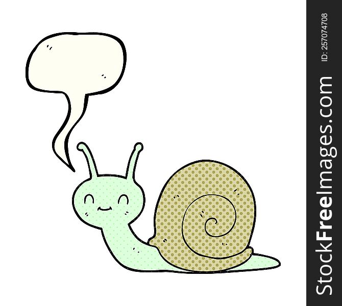 freehand drawn comic book speech bubble cartoon cute snail