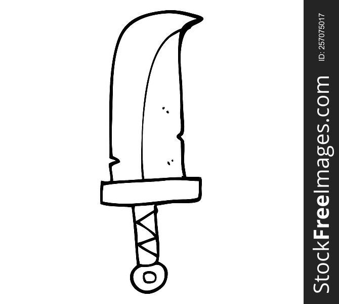 line drawing cartoon dagger