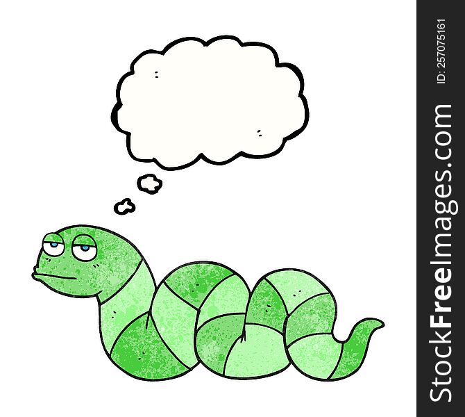 Thought Bubble Textured Cartoon Bored Snake