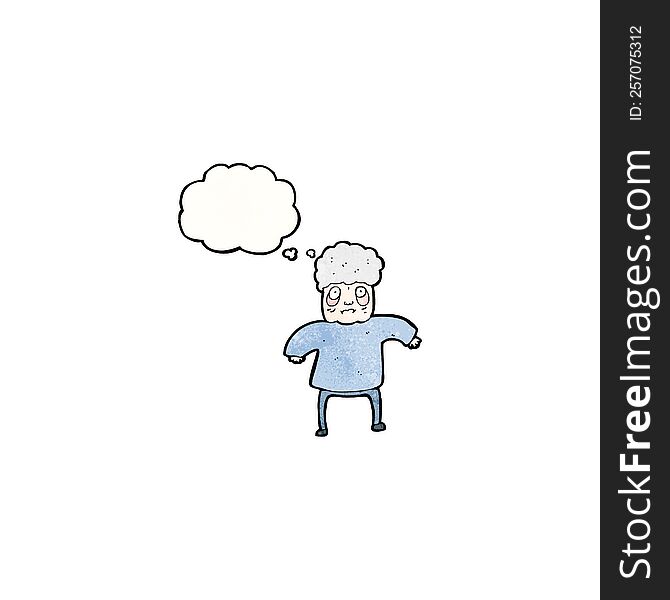Cartoon Old Woman With Thought Bubble