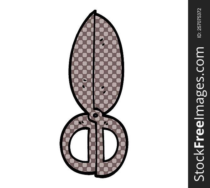 cartoon doodle closed scissors