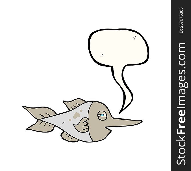 Speech Bubble Cartoon Swordfish