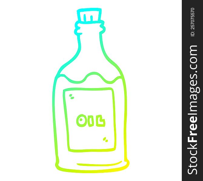 cold gradient line drawing of a cartoon olive oil