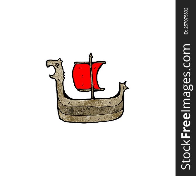 cartoon viking ship