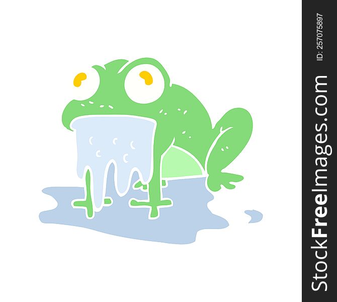 Flat Color Illustration Of A Cartoon Gross Little Frog